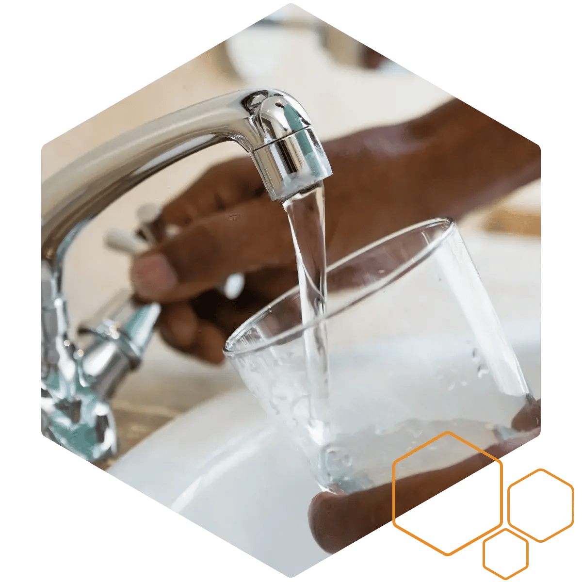 water filling cup from tap